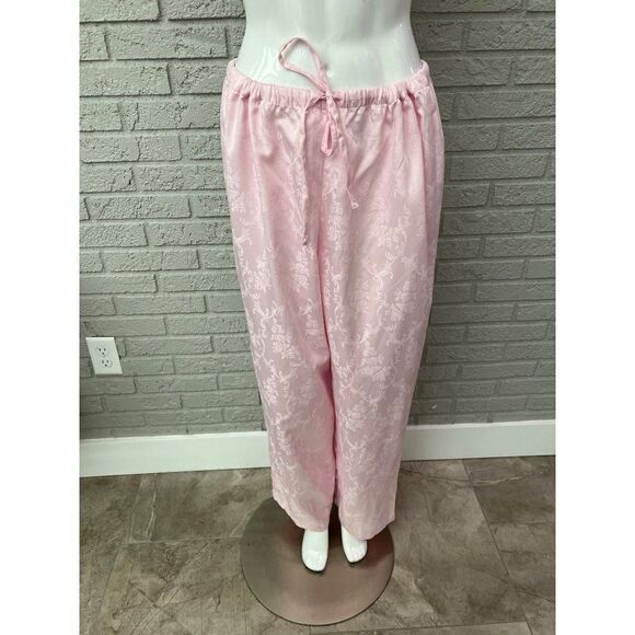 Adonna Women Pink Floral Matte Satin Pajamas Size XXL Top / L Bottom - Picture 3 of 10